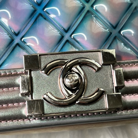 CHANEL MERMAID BOY BAG PURPLE 18S SMALL IRIDESCENT WATER FLAP Ultra Limited SSC - Picture 11 of 17